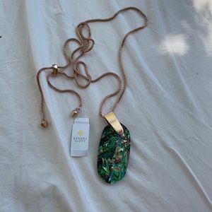 Kendra Scott rose gold abalone adjustable necklace